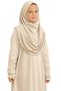 Two Pieces Kids Prayer Dress Set Suit with Scarf, Islamic Clothing Suit for Girls - Ecru - 7
