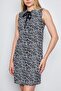 Women's Zebra Pattern Front Eyelet Sleeveless Mini Dress - 2