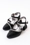 Girl's Black Shiny Heeled Evening Dress Shoes