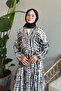 Black Viscose Batik Marbled Dress - 2