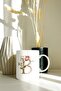 Letter B Printed Floral Patterned Decorative Initial Printed Mug Cup - B Letter Coffee Cup - 4