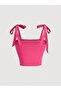 Pink Crop Summer Bow with Wide Straps - 2