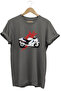 Racing Motorcycle Japanese Motor and Text Printed Stylish Regular Fit 100% Cotton Gray T-Shirt