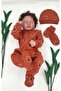 Organic 3-Piece Baby Set: zippered Baby Romper with Gloves, Hat, and Booties. - 3