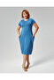 Women's Blue Dress with Short Sleeves Pockets
