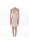 Women's Powder Satin Dowry Set 6 Pieces White Ribbed Dressing Gown Nightgown Pajamas Set with Shorts 8630 - 4