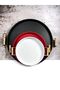 3-Piece (51, 37, 30 CM) Wooden-Handled Metal Tray Tea Tray Coffee Tray Serving Tray Set