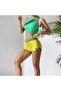 Brazil Green Yellow Striped Short Shorts - 3