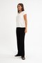 Women's Cotton Soft Textured Lycra Stretch Fabric Basic White V-Neck T-Shirt - 7