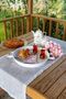 3 Piece 45red, 37white, 30green Metal Tray with Wooden Handles Tea Tray Presentation Tray Set - 3
