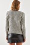 Women's Gray Shoulder-Padded Sweater 20246172 - 5
