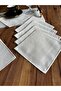 6 Pieces Ecru Color Embroidered Square Cocktail Presentation Napkin - 3