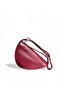 Women's Burgundy Cherry Red Matte Belt Strap Asymmetrical Cut Shoulder Bag Cranberry - 7