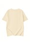 Vacation No 09 Help T-Shirt - Beige Printed Oversize Crew Neck Short Sleeve Loose - 3