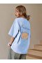 Fructification T-Shirt - Baby Blue Printed Crew Neck Short Sleeve Loose