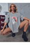 Women's Black Cute Little Cat Printed T-shirt - 5