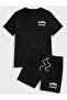 Los Angeles Star t-shirt and Jersey Shorts - Black Shorts and T-shirt Set , Printed Oversized Crew Neck