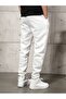 Succes Grows Sweatpants Jogger - White Printed Elastic Leg High Waist - 4
