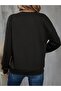 Sunflower Butterflies Sweatshirt - Black Printed Oversize Ribbed Crew Neck - 2
