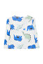 White Male Child Dinosaur Patterned Crew Neck Cotton Knitted T-Shirt Tkdaw25Ts00013 - 2