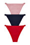 Navy Blue-Red-Pink 3-Pack Cotton Brazilian Knitted Panties Thmss23Ku00026 - 9