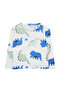White Male Child Dinosaur Patterned Crew Neck Cotton Knitted T-Shirt Tkdaw25Ts00013