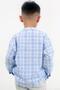 White Color Blue Checkered Long Sleeve Baby Boy Shirt - 5