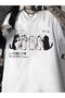 Happened Cats T-Shirt - White Printed Oversize Crew Neck Short Sleeve Loose