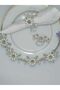 Set of 6 Silver Plated White Enamel Daisy Ring Napkin Rings with Leaves - 3