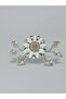 Set of 6 Silver Plated White Enamel Daisy Ring Napkin Rings with Leaves - 2
