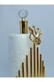 Japanese Rose Detailed Gold Paper Towel Holder - 2