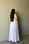 Poplin Long Dress - White Lined - 4