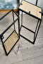 Decorative 2-Piece Cube Set Black Metal Wall Shelf Bookshelf Planter Wooden Table 15 Kg Load Capacity - 6