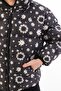 Girl's Fleece Hooded Flower Patterned Winter Puffer Coat - 7