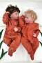 2-Pack Cotton Baby Sleeping Bag with Footies, Corded Fabric Stretchy Fabric, Terracotta Color Lion Design - 2