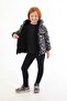Girl's Fleece Hooded Flower Patterned Winter Puffer Coat - 5