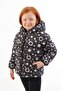 Girl's Fleece Hooded Flower Patterned Winter Puffer Coat - 3
