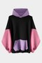 Black Pink Lilac Color Hooded Hoodie Sweatshirt