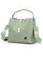 Women's Green Lock Detailed 3 Compartment Hand and Shoulder Bag 2055MH - 3