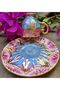 Saltanat Porcelain Hand Painting Set of 2 Coffee Cups - 5