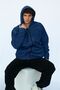 Women's Men's Zippered Hooded Navy Blue Color Fleece