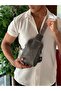 Men's Shoulder Bag Cross Chest and Backpack Body Bag Gray Vegan Leather Etn-72-G - 2