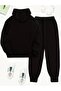 Women's Oversize Printed Relaxed Cut Winter Thick Sweatshirt and Jogger Tracksuit Set - 2