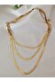 Stainless Stainless Steel Triple Italian Chain Necklace - 2