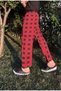 Men's Pocketless Plaid Patterned Pajama Bottoms Sweatpants Red Window Square - 4