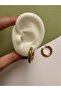 Gold Steel Tarnish Stainless Classic Hoop Women's Earrings