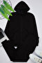 Black Oversize/Wide Cut Hooded Basic Tracksuit Set Tmnaw25Em00000 - 6