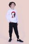 Ayyıldız-Atatürk Signature Printed Unisex Children's Long Sleeve White Top and Bottom Set