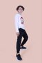 Ayyıldız-Atatürk Signature Printed Unisex Children's Long Sleeve White Top and Bottom Set - 4