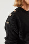Women's Black Shoulder Button Detailed Thessaloniki Knitted Sweater 20246210 - 5